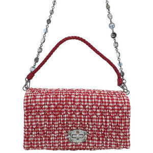 Miu Miu Matelasse Crystal Bijou 2way Bag Rosso